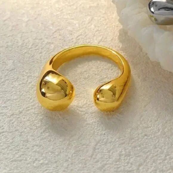 ⭐️#30A Unique Retro Gold Double Bar Ring - Picture 3 of 7